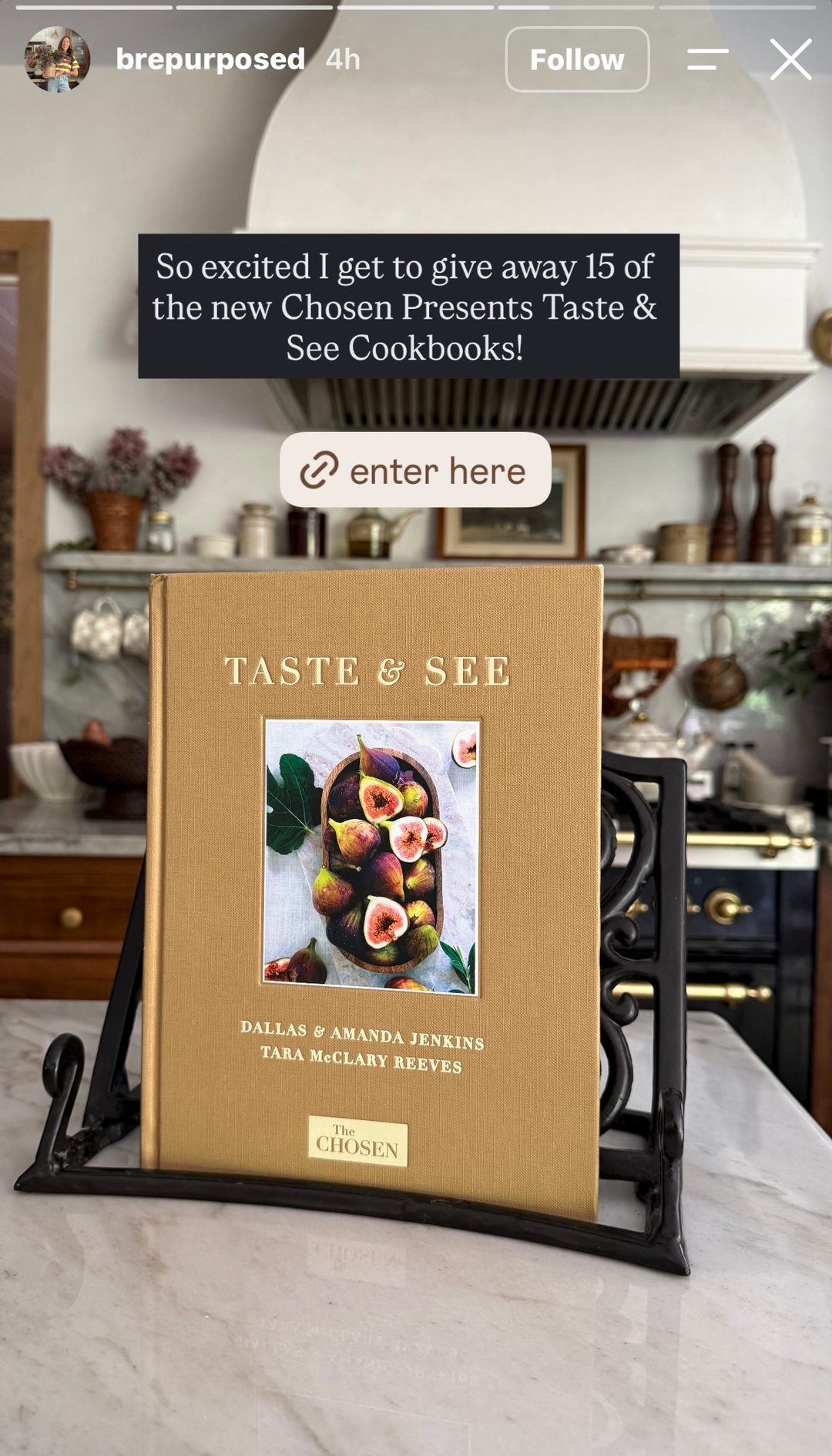 Bre Bertolini — Story Set 2, giveaway announcement frame with link sticker to the Reel
